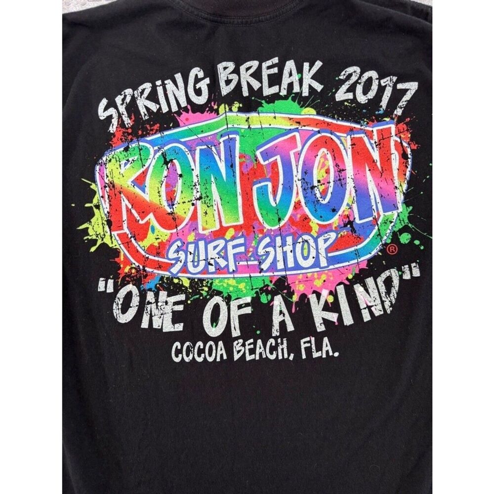 Men's Ron Jon Surf Shop Spring Break 2017 T-Shirt Large Black Multicolor